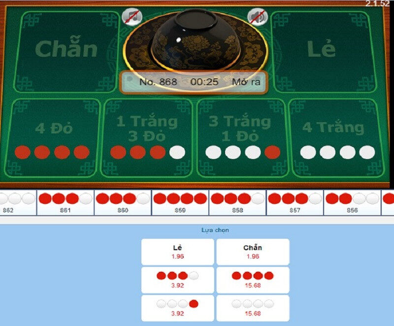 Alt: Hình ảnh giao diện xóc đĩa online với điểm đặc biệt được đánh dấu.