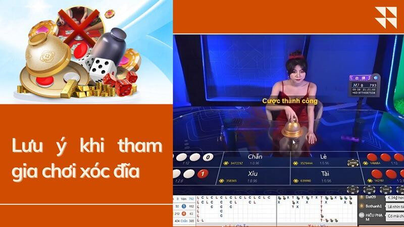 Lưu ý khi chơi xóc đĩa